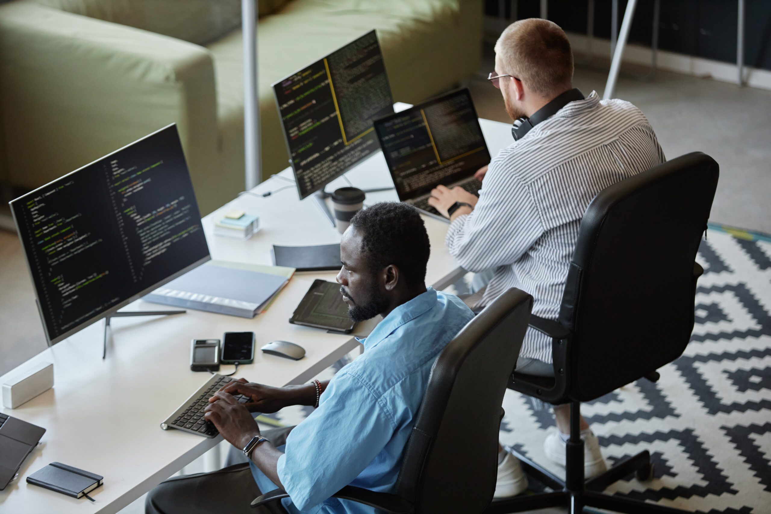 Collaborating Software Developers Working on Project