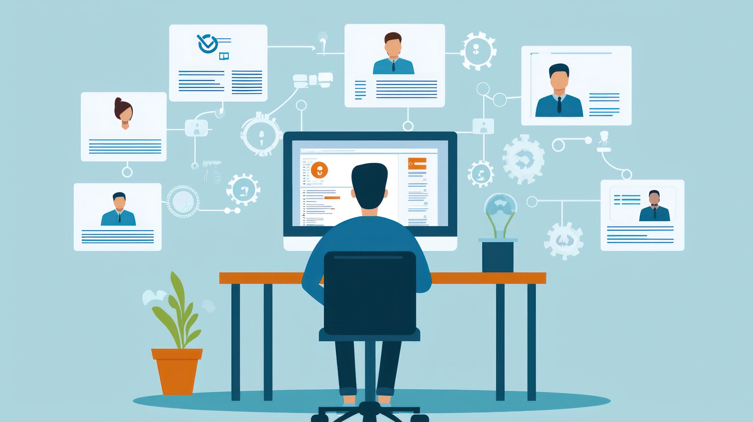 human resources operations lead managing HR systems on desktop