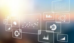 Big data analytics illustration on blur background