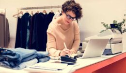 Woman working on projects