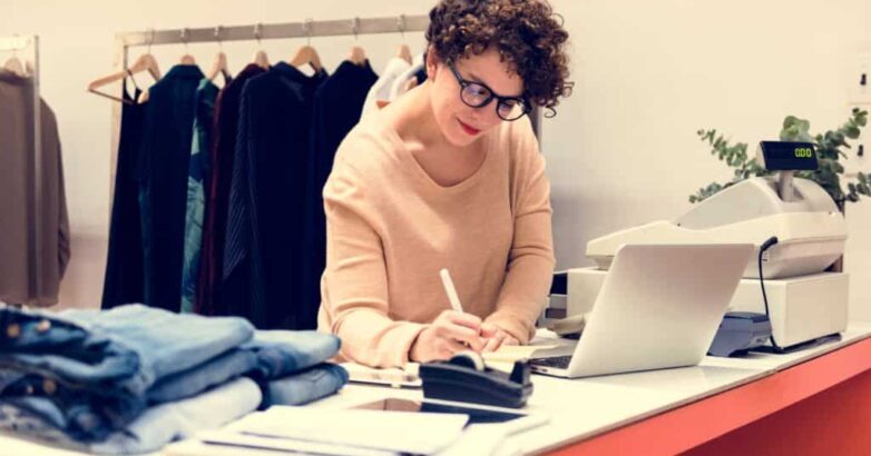 Woman working on projects