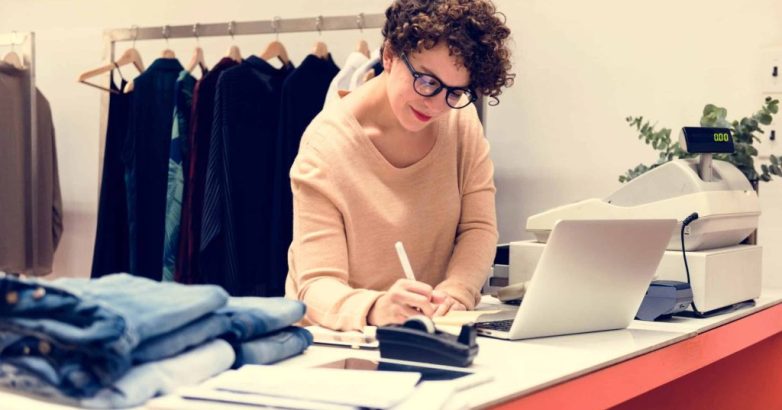 Woman working on projects