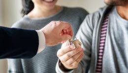 Asian family buy new house