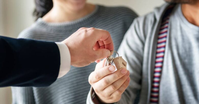 Asian family buy new house