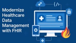 Modernize Healthcare Data Management with FHIR using digital health icons