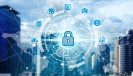 padlock icon technology with virtual screen icons