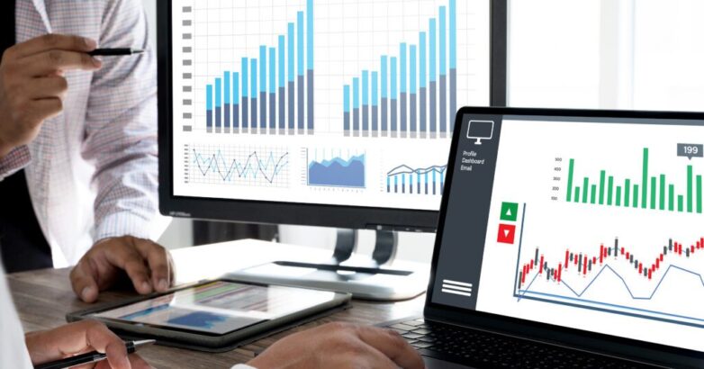 business man work chart schedule or planning financial report data.