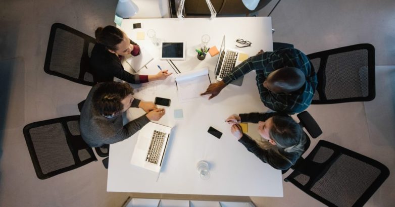 Diverse team analyzing data