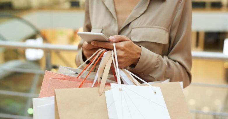 Woman with shopping bags