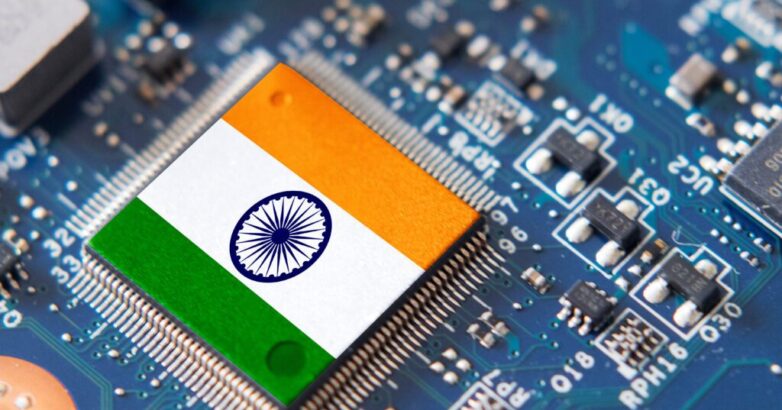 Computer chip with India flag
