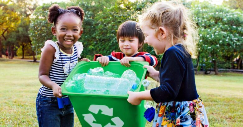 Group of kids school volunteer charity environment