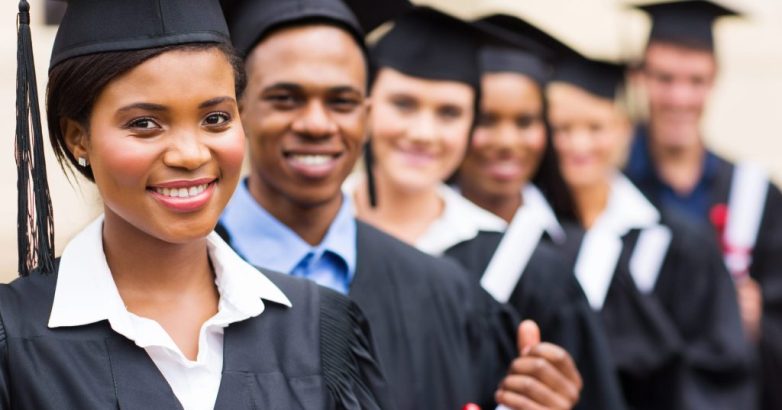 group of multicultural university graduates