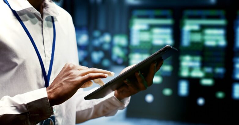 Crypto mining farm high tech workplace