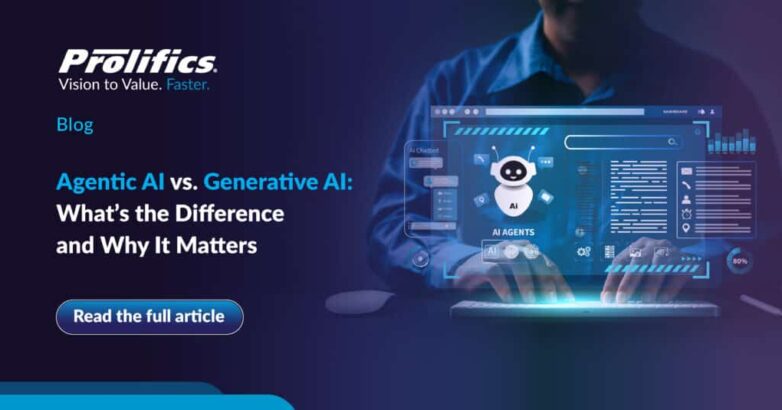 Agentic AI vs. Generative AI What’s the Difference and Why It Matters_Image Comparison of agentic AI vs. generative AI in business use cases