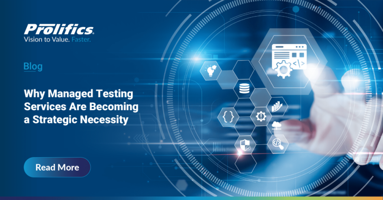 managed testing services for enterprises, highlighting test automation, QA governance, CICD integration, and quality assurance strategy supporting enterprise testing solutions and digital transformation.