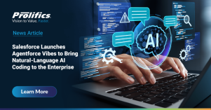 Salesforce Agentforce Vibes enterprise AI coding platform banner by Prolifics.