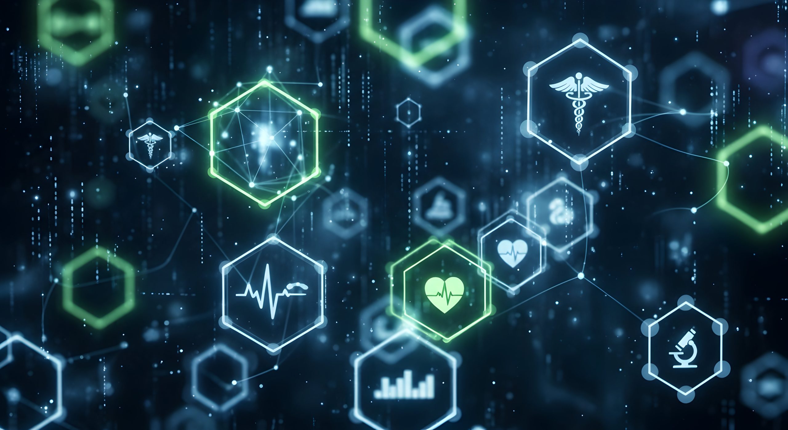 Healthcare technology network abstract concept