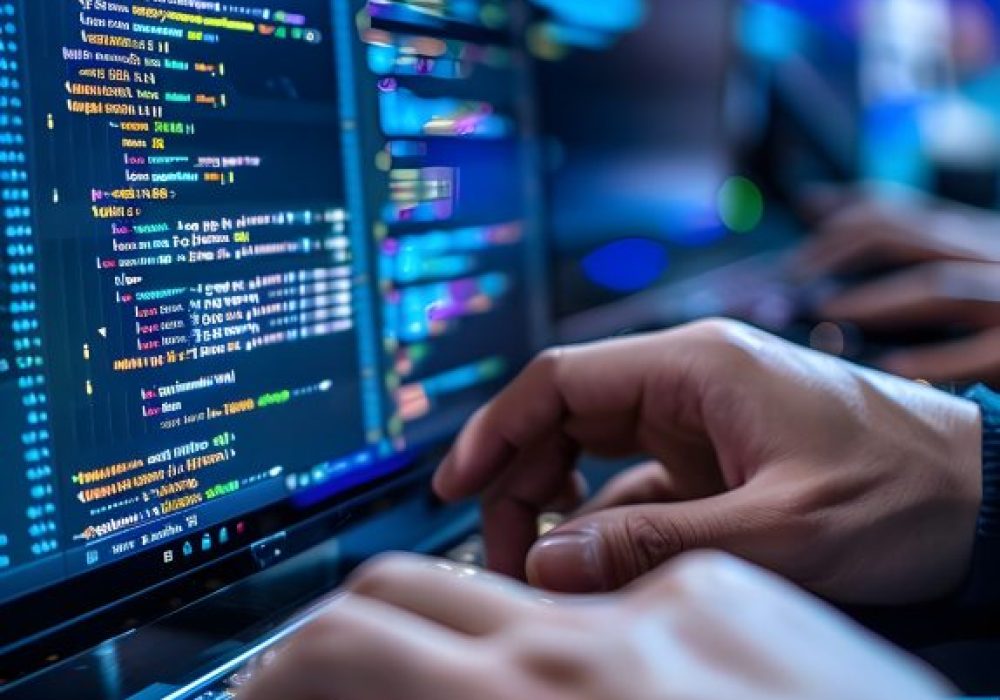 Dedicated Software Developers Meticulously Reviewing and Optimizing Newly Developed Application for Seamless Performance