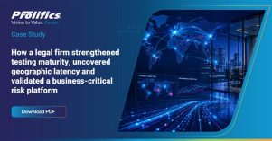 Enterprise application performance testing for a global law firm validating software performance, testing maturity, and business-critical systems across international offices.