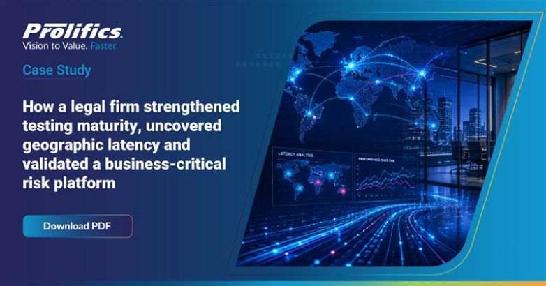 Enterprise application performance testing for a global law firm validating software performance, testing maturity, and business-critical systems across international offices.