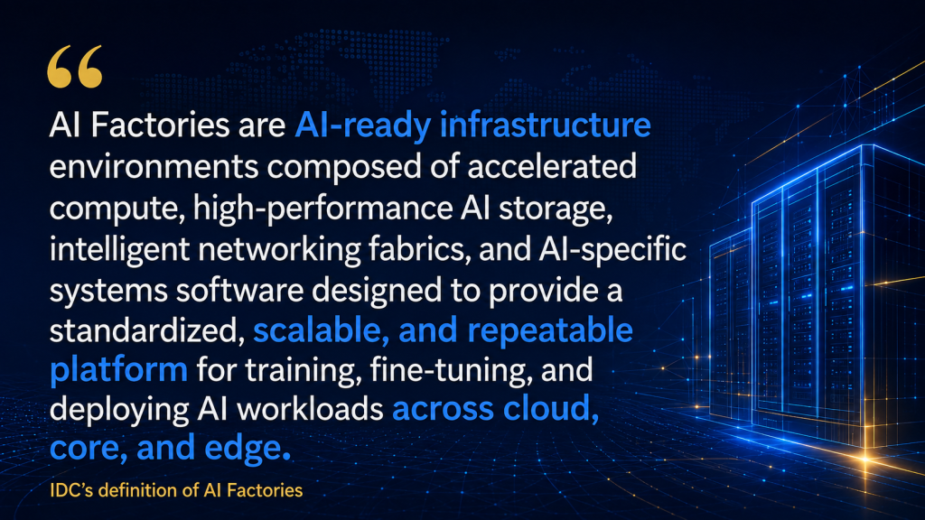 IDC study infographic showing enterprise AI results: 37 POCs, 5 product launches, 68% success moving pilots to enterprise value