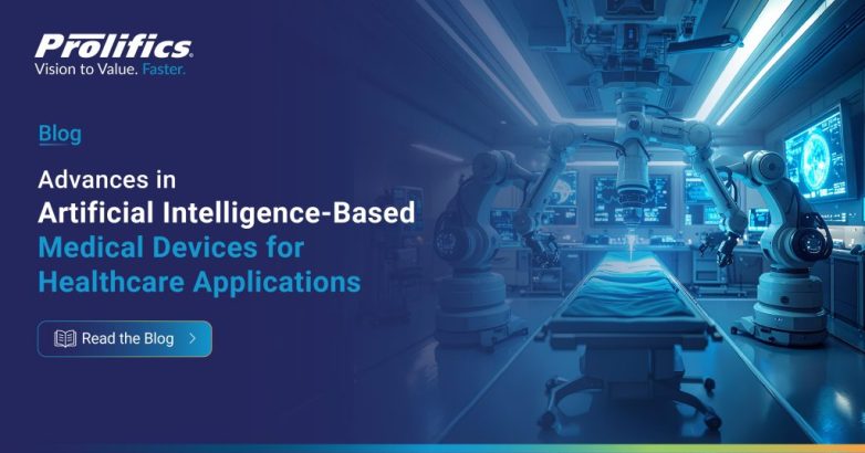 AI-based medical devices in healthcare — robotic surgical arms in a hospital operating room